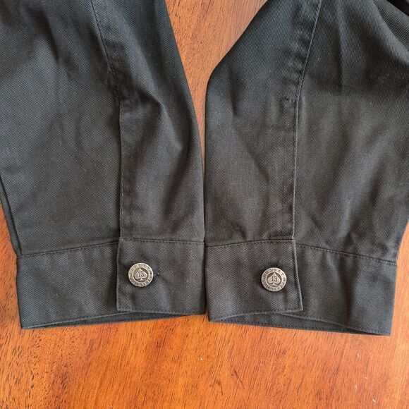 VTG Lucky 13 Collared Lightweight Biker Jacket Women's XL True Blue Angel Wings - Picture 10 of 14